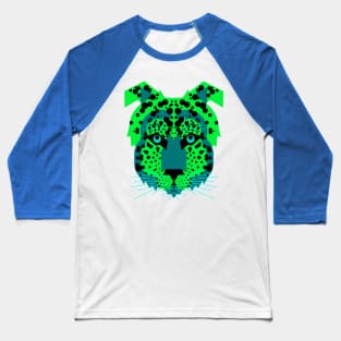 Cheetah Face, Neon Green Baseball T-Shirt